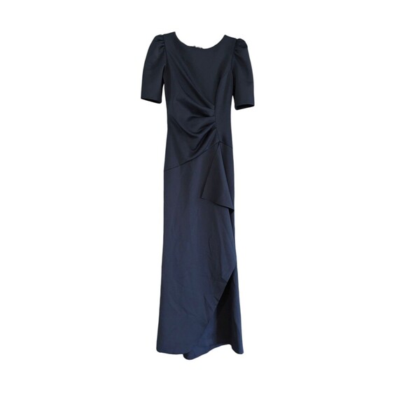 Xscape Ruffle Puff Sleeve Gown Dress Blue Size 4 - Picture 2 of 7